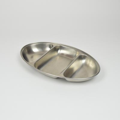 14" Stainless Steel 3 Division Veg Dish
