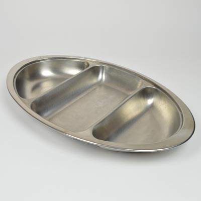 20" Stainless Steel 3 Division Veg Dish